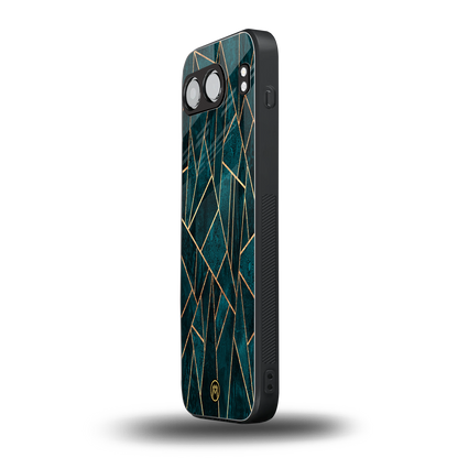 geometric green back phone cover | glass case for oneplus nord 4