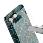 geometric green back phone cover | glass case for oneplus nord 4