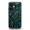 geometric green back phone cover | glass case for oneplus nord ce 3