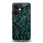 geometric green back phone cover | glass case for oneplus nord ce 3