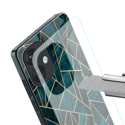 geometric green back phone cover | glass case for oneplus nord ce 3