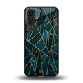 geometric green back phone cover | glass case for oneplus nord ce 4 lite