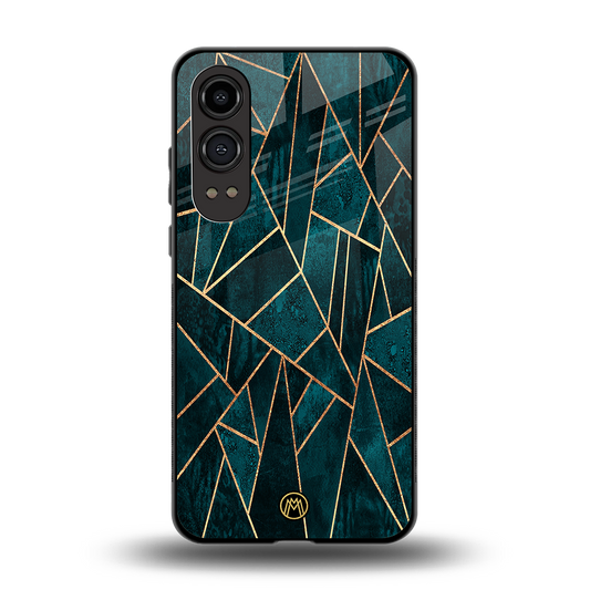 geometric green back phone cover | glass case for oneplus nord ce 4 lite