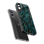 geometric green back phone cover | glass case for oneplus nord ce 4 lite