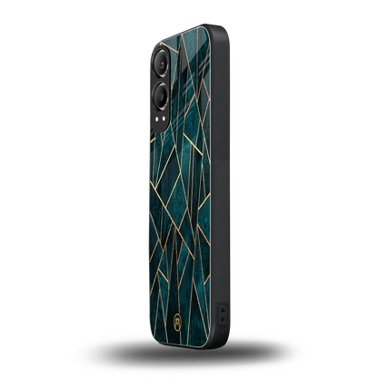 geometric green back phone cover | glass case for oneplus nord ce 4 lite