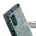 geometric green back phone cover | glass case for oneplus nord ce 4 lite