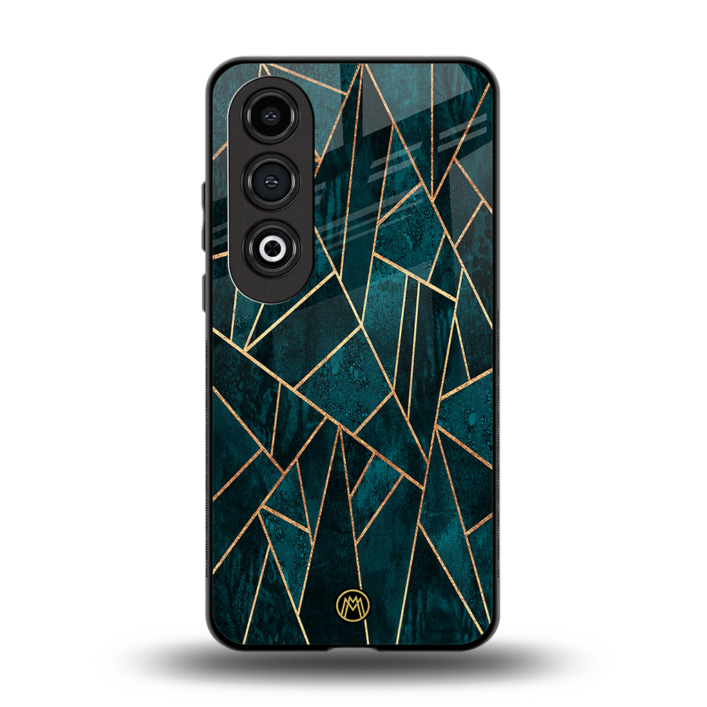 geometric green back phone cover | glass case for oneplus nord ce 4