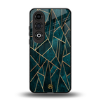 geometric green back phone cover | glass case for oneplus nord ce 4
