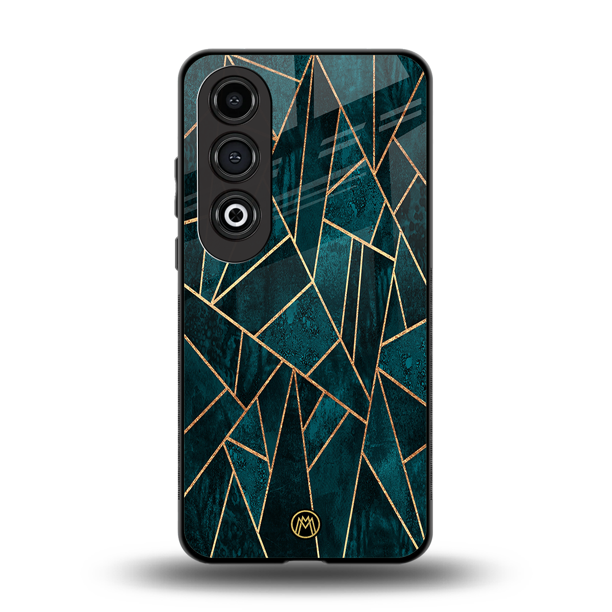 geometric green back phone cover | glass case for oneplus nord ce 4