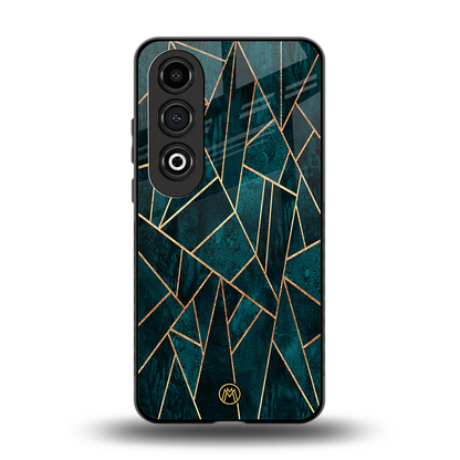 geometric green back phone cover | glass case for oneplus nord ce 4