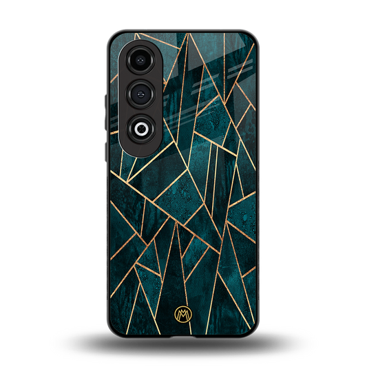 geometric green back phone cover | glass case for oneplus nord ce 4