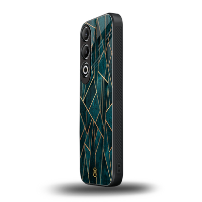 geometric green back phone cover | glass case for oneplus nord ce 4