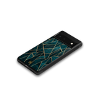 geometric green back phone cover | glass case for google pixel 6