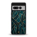 geometric green back phone cover | glass case for google pixel 7 pro