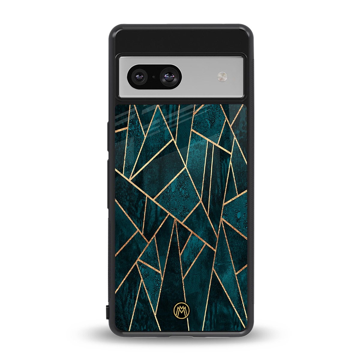 geometric green back phone cover | glass case for Google Pixel 7A