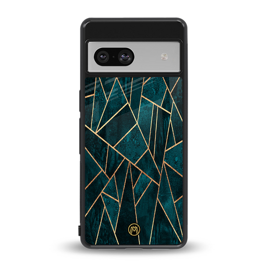 geometric green back phone cover | glass case for Google Pixel 7A