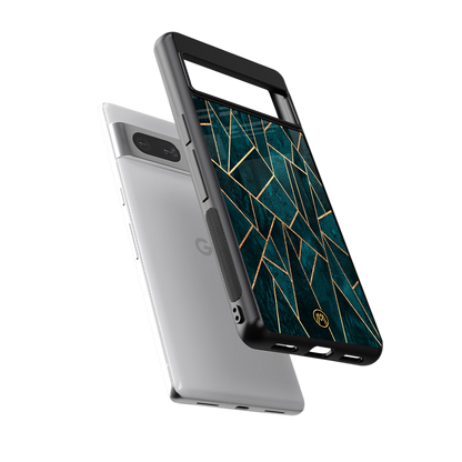 geometric green back phone cover | glass case for Google Pixel 7