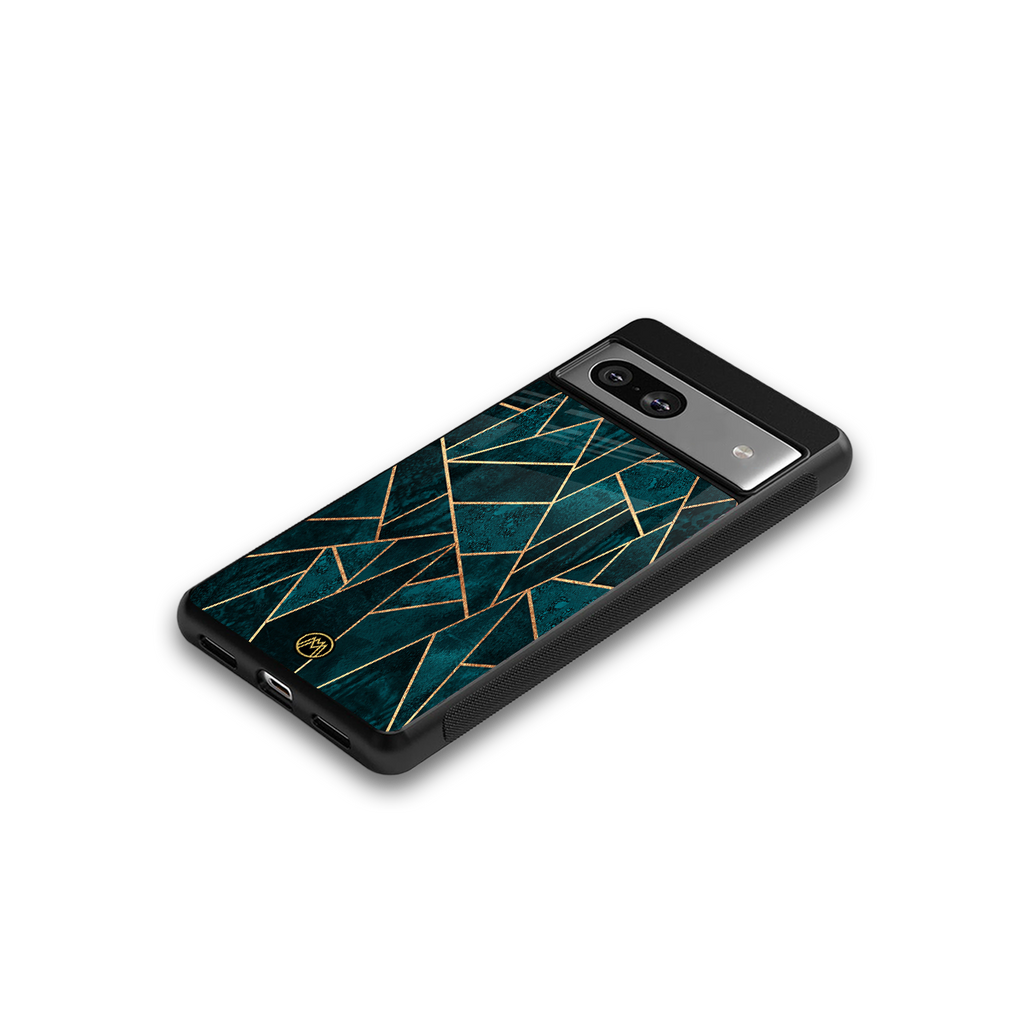 geometric green back phone cover | glass case for Google Pixel 7