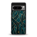 geometric green back phone cover | glass case for google pixel 8 pro