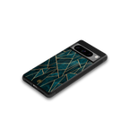 geometric green back phone cover | glass case for google pixel 8 pro