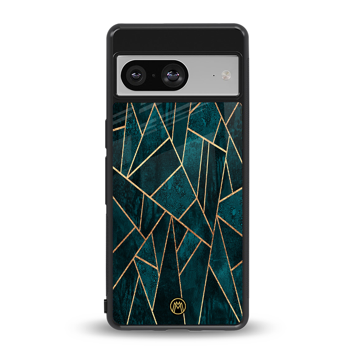 geometric green back phone cover | glass case for Google Pixel 8