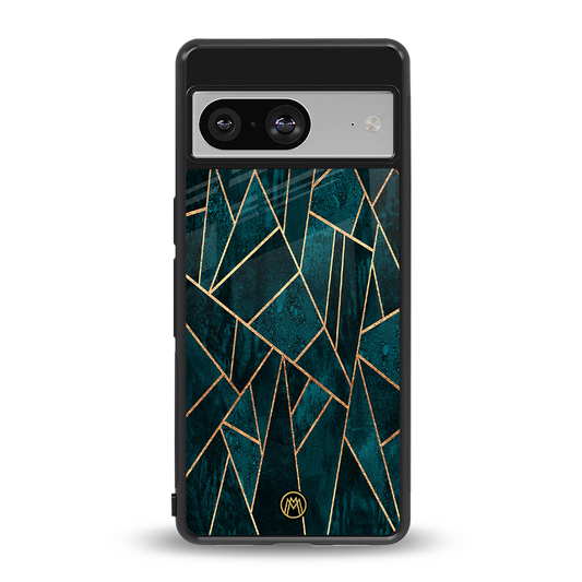 geometric green back phone cover | glass case for Google Pixel 8