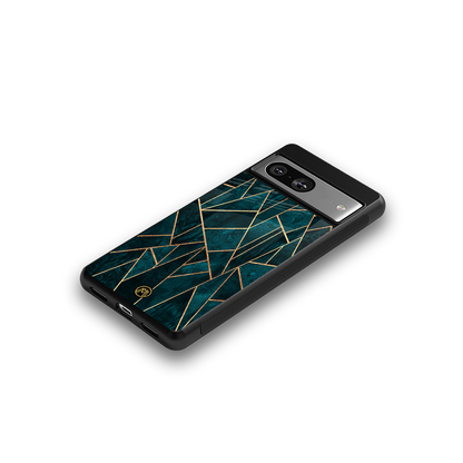 geometric green back phone cover | glass case for Google Pixel 8