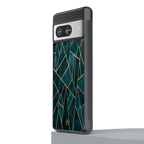 geometric green back phone cover | glass case for Google Pixel 8