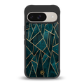 geometric green back phone cover | glass case for google pixel 9