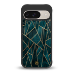 geometric green back phone cover | glass case for google pixel 9