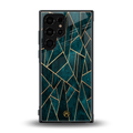 geometric green back phone cover | glass case for samsung galaxy s23 ultra
