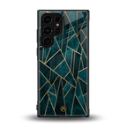 geometric green back phone cover | glass case for samsung galaxy s23 ultra