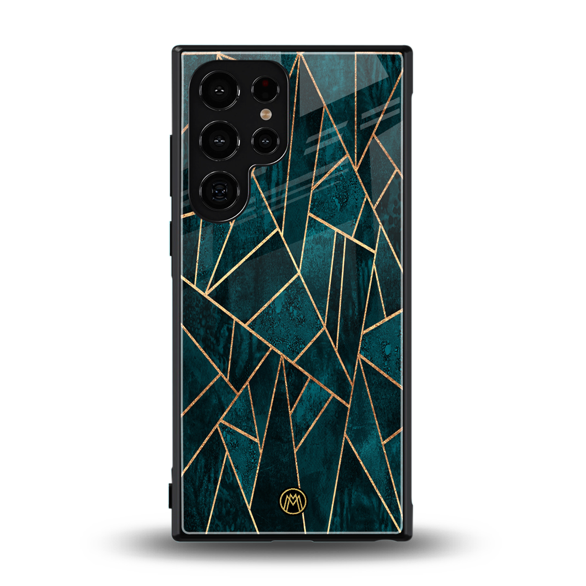 geometric green back phone cover | glass case for samsung galaxy s23 ultra