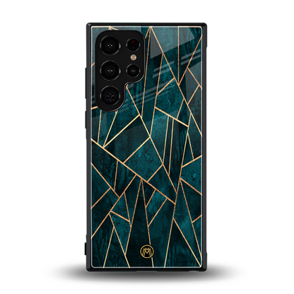 geometric green back phone cover | glass case for samsung galaxy s23 ultra