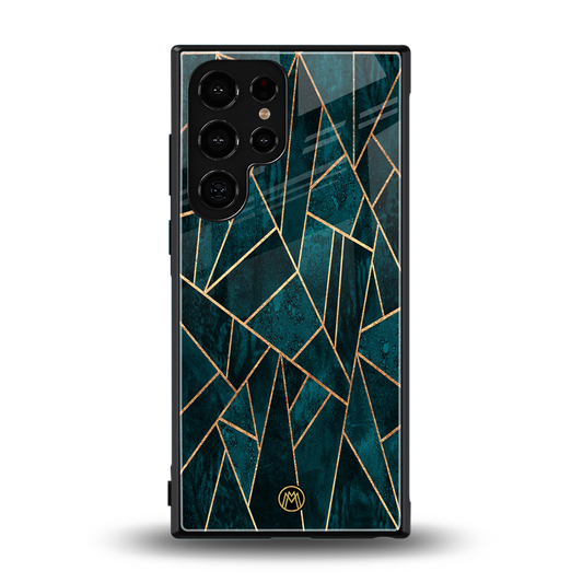 geometric green back phone cover | glass case for samsung galaxy s23 ultra