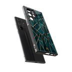 geometric green back phone cover | glass case for samsung galaxy s23 ultra