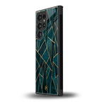 geometric green back phone cover | glass case for samsung galaxy s23 ultra