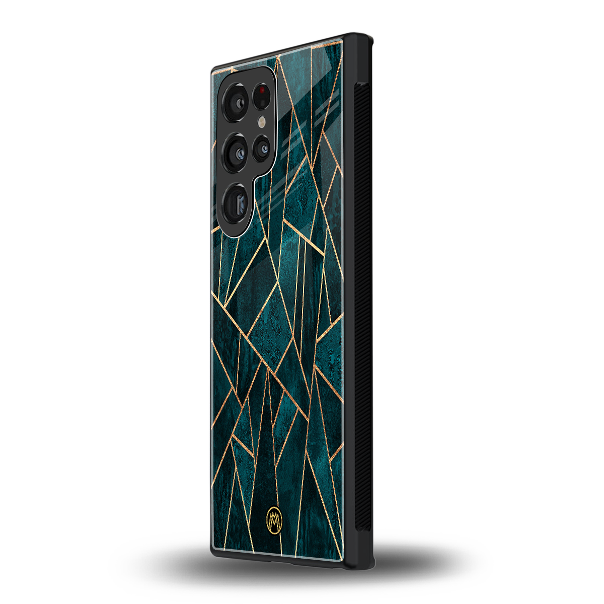 geometric green back phone cover | glass case for samsung galaxy s23 ultra