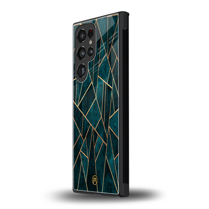 geometric green back phone cover | glass case for samsung galaxy s23 ultra