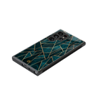 geometric green back phone cover | glass case for samsung galaxy s23 ultra