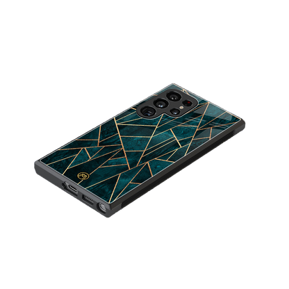 geometric green back phone cover | glass case for samsung galaxy s23 ultra