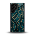 geometric green back phone cover | glass case for samsung galaxy s25 ultra