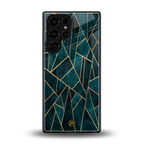 geometric green back phone cover | glass case for samsung galaxy s25 ultra