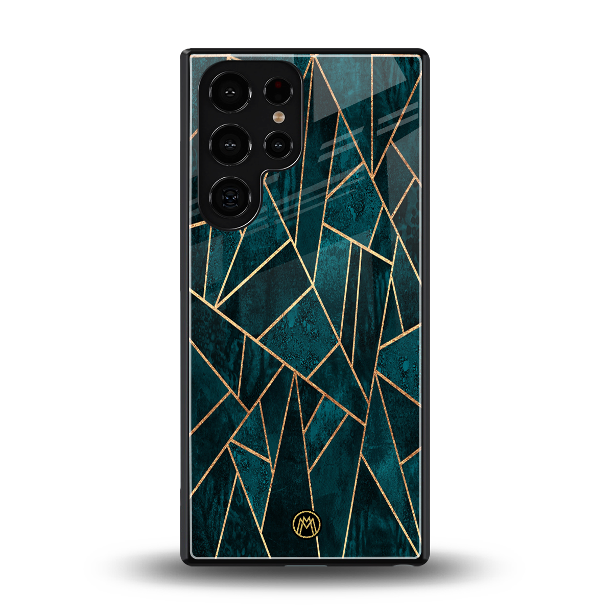 geometric green back phone cover | glass case for samsung galaxy s25 ultra