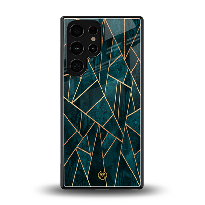 geometric green back phone cover | glass case for samsung galaxy s25 ultra