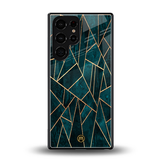 geometric green back phone cover | glass case for samsung galaxy s25 ultra