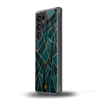 geometric green back phone cover | glass case for samsung galaxy s25 ultra