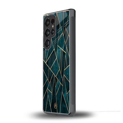 geometric green back phone cover | glass case for samsung galaxy s25 ultra