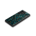 geometric green back phone cover | glass case for samsung galaxy s25 ultra
