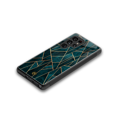geometric green back phone cover | glass case for samsung galaxy s25 ultra